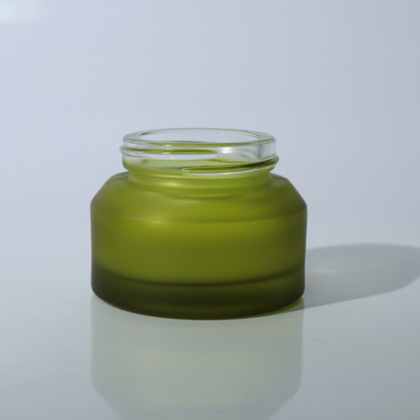 50g Olive Green Glass Cosmetic Container for Skincare 6 50g Olive Green Glass Cosmetic Container for Skincare