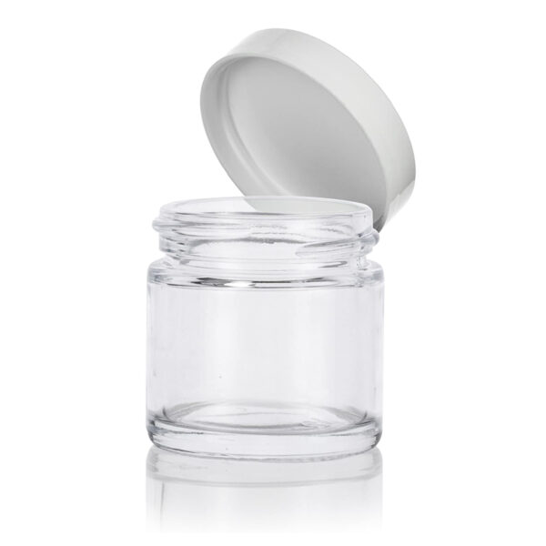 Airtight and Durable 1 oz Straight Sided Glass Jars with Plastics Caps 6 Airtight and Durable 1 oz Straight Sided Glass Jars with Plastics Caps