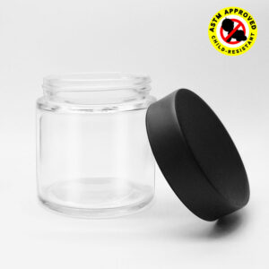 8oz Cannabis Glass Jar with childproof lid