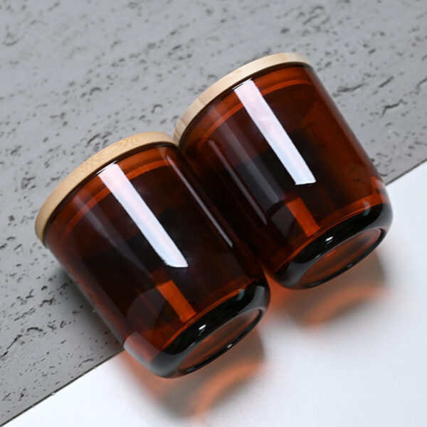 10oz 300ml rounded bottom Transparent Amber glass candle container 7 10oz 300ml rounded bottom Transparent Amber glass candle container