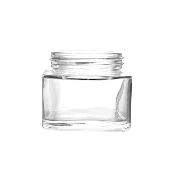 3oz 4oz Clear Child Resistant Square Glass Jars with Caps