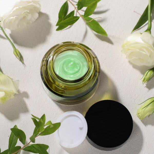 50g Olive Green Glass Cosmetic Container for Skincare 7 50g Olive Green Glass Cosmetic Container for Skincare