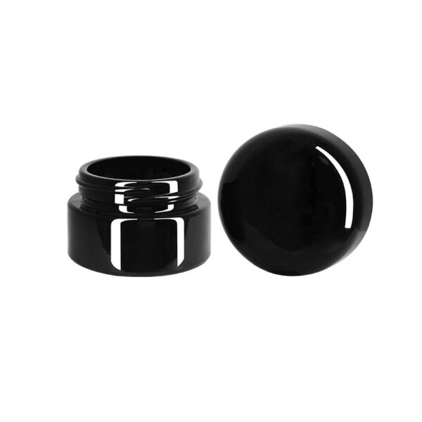 22 ml Premium Wholesale Glossy Black Glass Cream Jars 8 22 ml Premium Wholesale Glossy Black Glass Cream Jars