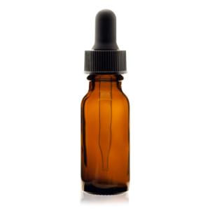 15ml Amber Glass Round Bottles with Black Bulb Glass Dropper