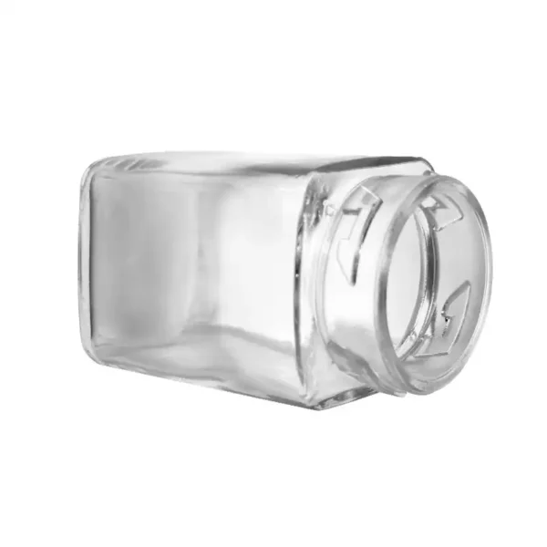 Square Clear 4oz Glass Marijuana Jar With Black Child Resistant Cap 8 Square Clear 4oz Glass Marijuana Jar With Black Child Resistant Cap