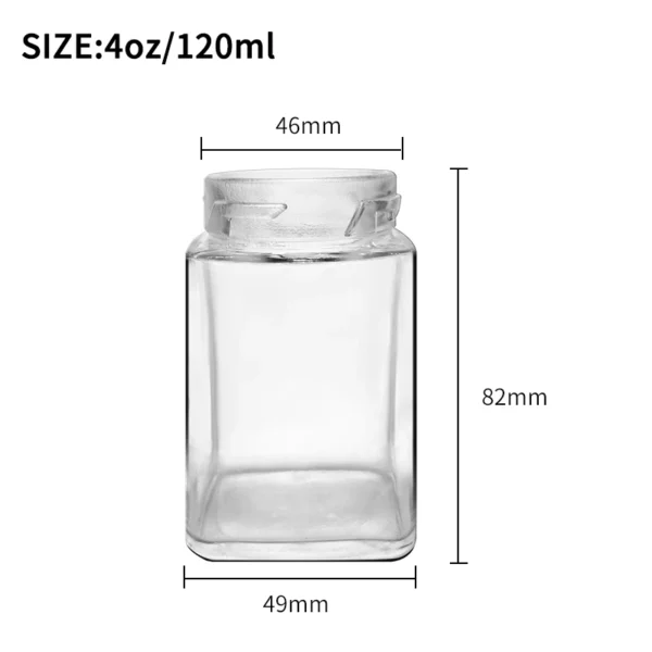 Square Clear 4oz Glass Marijuana Jar With Black Child Resistant Cap 9 Square Clear 4oz Glass Marijuana Jar With Black Child Resistant Cap