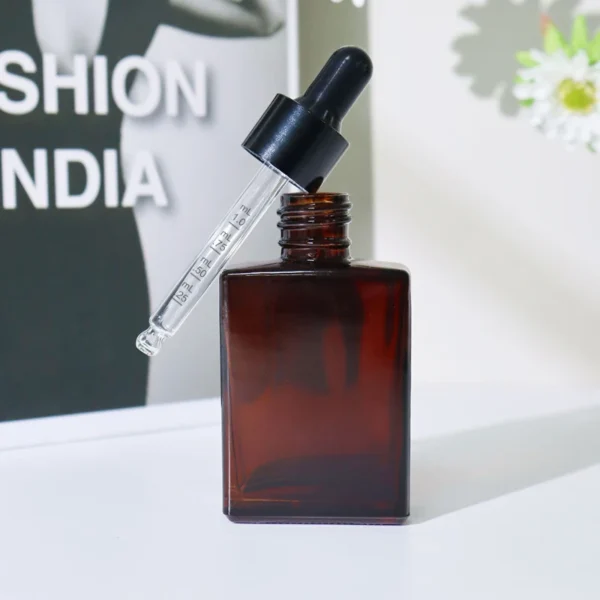 Amber 50 ml Square Essential Oil Glass Bottle with Dropper 4 Amber 50 ml Square Essential Oil Glass Bottle with Dropper