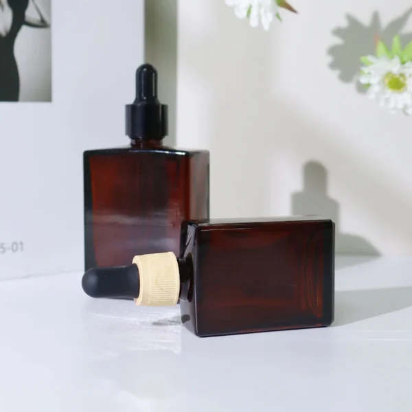 Amber 50 ml Square Essential Oil Glass Bottle with Dropper 6 Amber 50 ml Square Essential Oil Glass Bottle with Dropper