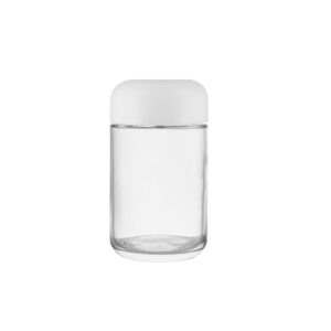 5oz Clear Cannabis Glass Jar with White Dome Child Resistant Capable Cap