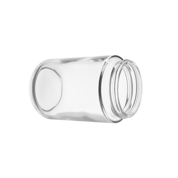 5oz Clear Cannabis Glass Jar with White Dome Child Resistant Capable Cap 9 5oz Clear Cannabis Glass Jar with White Dome Child Resistant Capable Cap