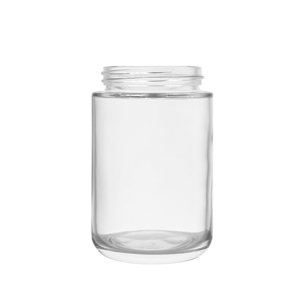 5oz Clear Cannabis Glass Jar with White Dome Child Resistant Capable Cap 8 5oz Clear Cannabis Glass Jar with White Dome Child Resistant Capable Cap