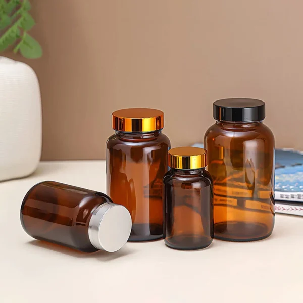 120cc Amber Round Glass Pill Bottle 8 120cc Amber Round Glass Pill Bottle