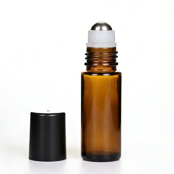 3 ml Amber Glass Roller Bottles with Lid 6 3 ml Amber Glass Roller Bottles with Lid