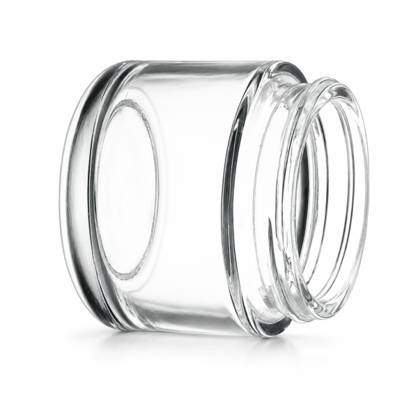 empty 2oz childproof glass jar